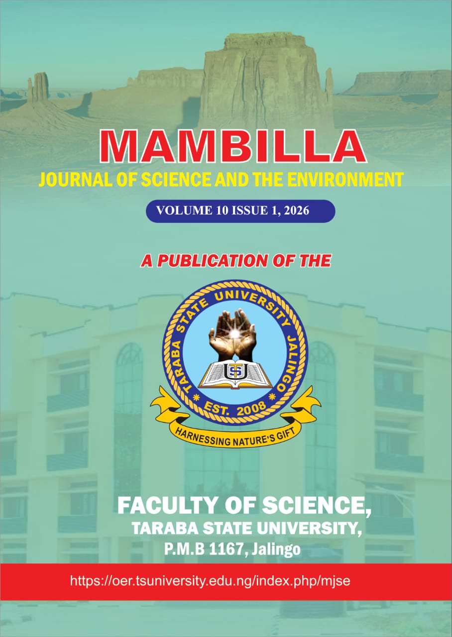 					View Vol. 10 No. 1 (2026): Mambilla Journal of Science and the Environment
				