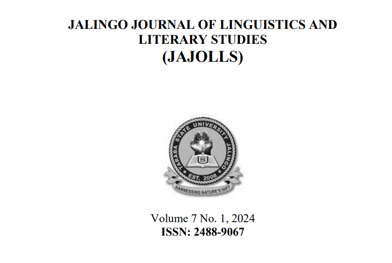 					View Vol. 7 No. 1 (2024): JALINGO JOURNAL OF LINGUISTICS AND LITERARY STUDIES VOLUME 7
				